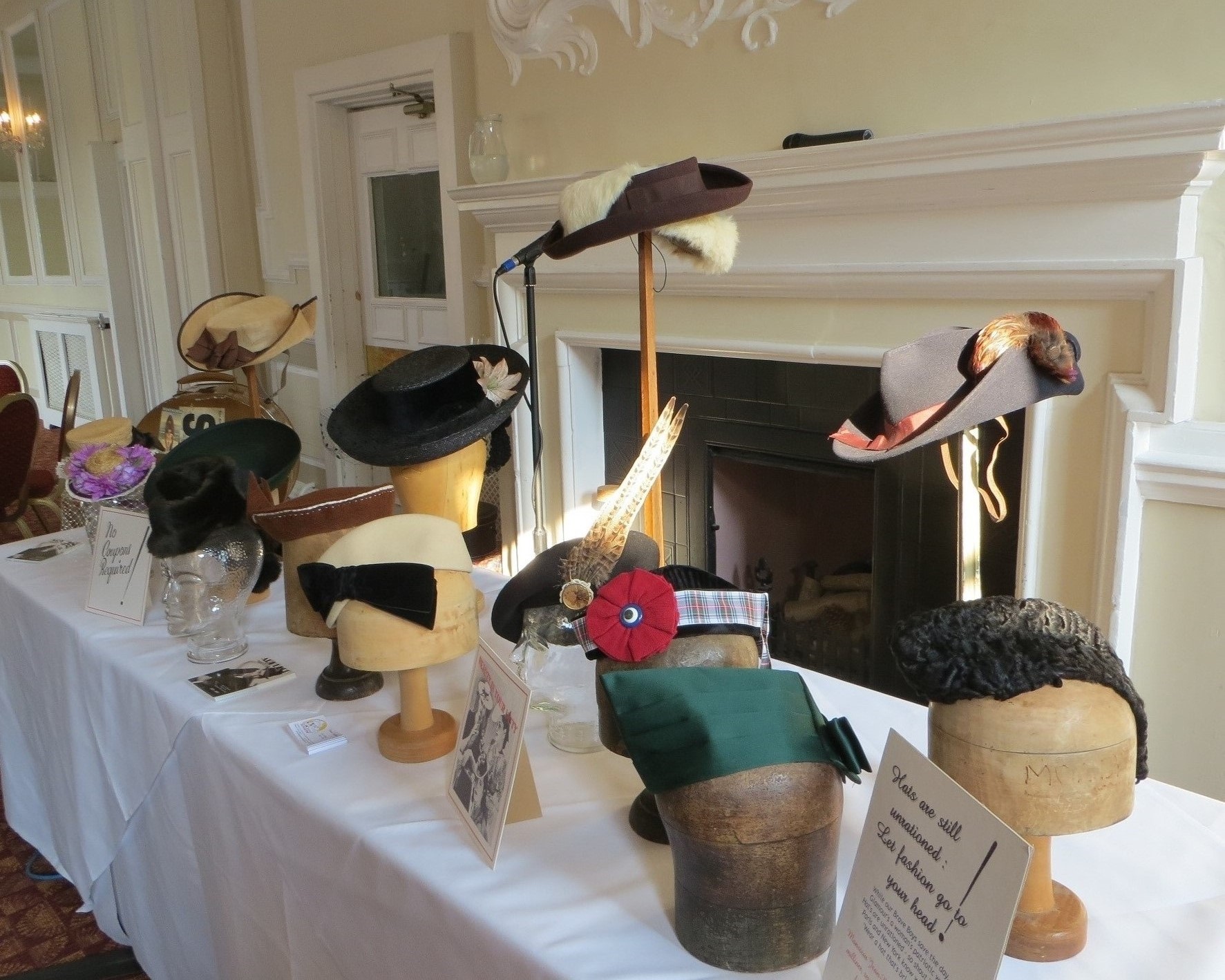 1940s and 1950s hats shown at the after dinner talk
