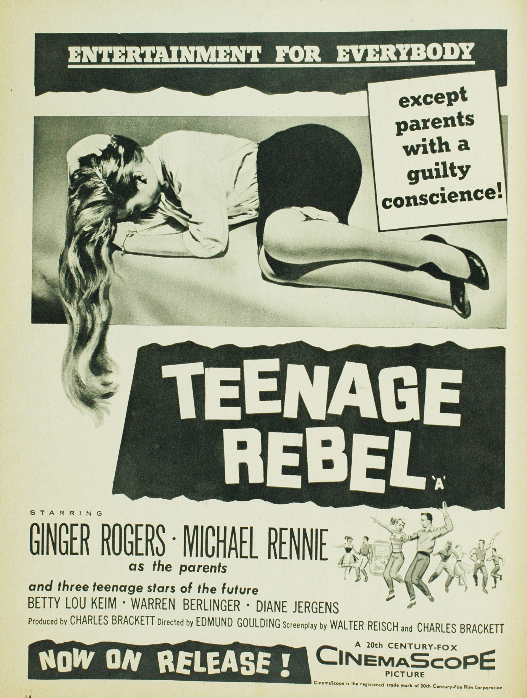Teenage Rebel Film Poster, Photoplay Magazine March 1957