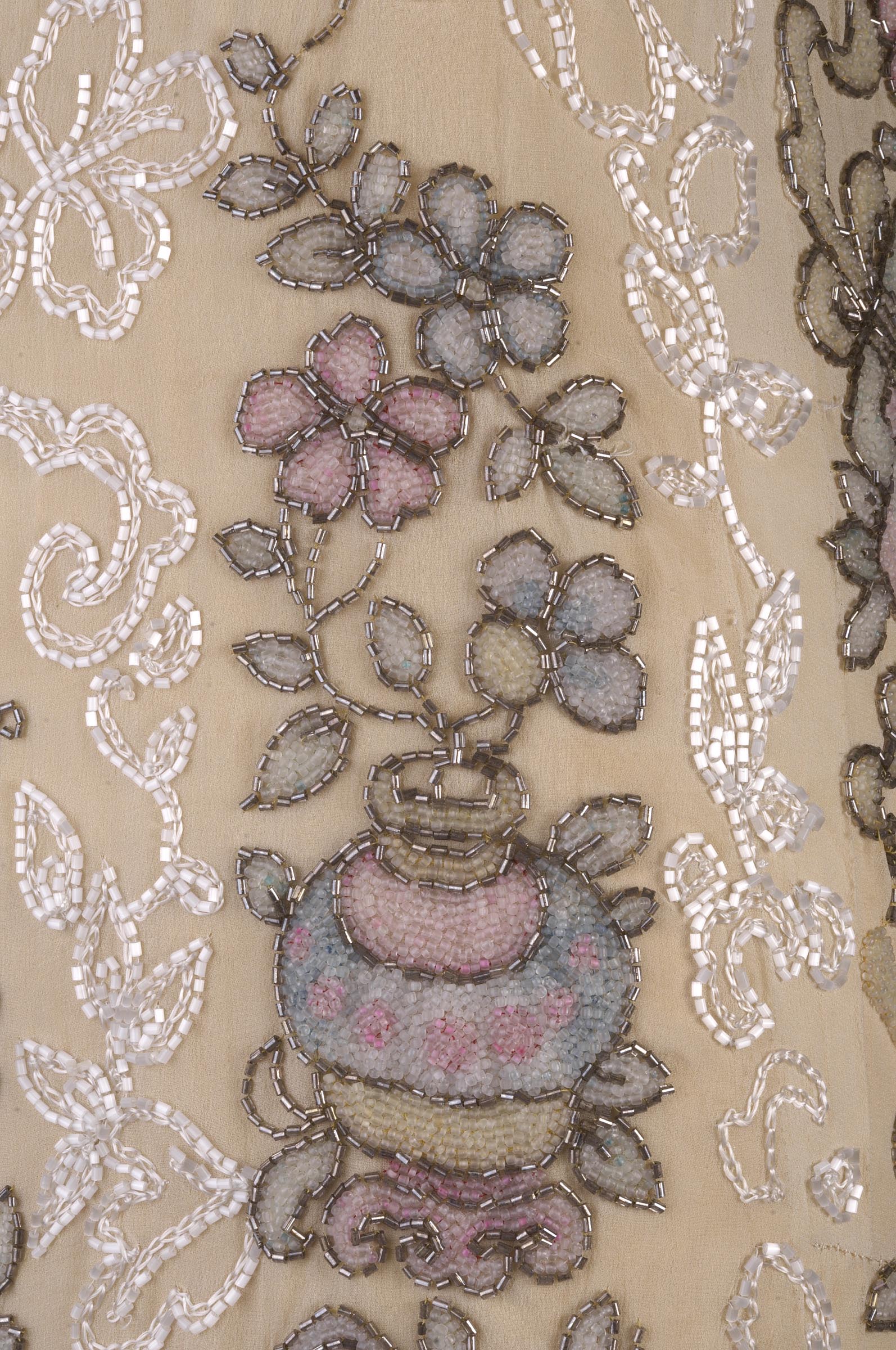 Glass bead embroidery from an evening gown by Premet, mid 1920s Images copyright: The Olive Matthews Collection, Chertsey Museum; Photograph