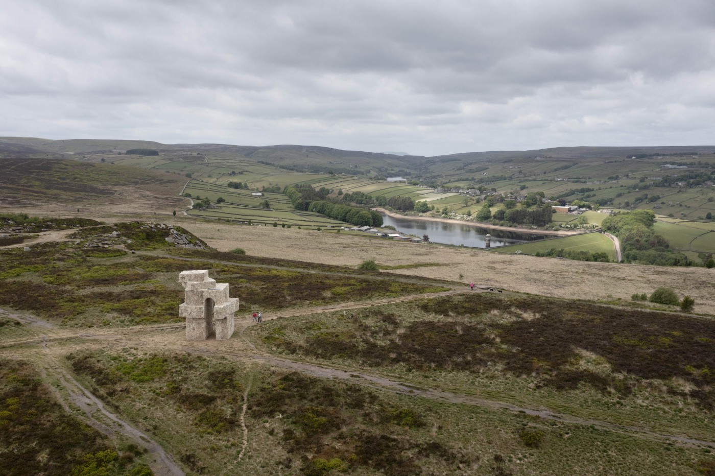 View of Penistone Hill Country Park where four new contemporary works by national and international artists have been installed as part of Bradford 2025 UK City of Culture. PA Photo. The park has been transformed into an open- air gallery for Wild Uplands, a series of major new public artworks responding to the landscape, launching on Saturday 24 May 2025. Photo credit: Jon Super/PA Media Assignments