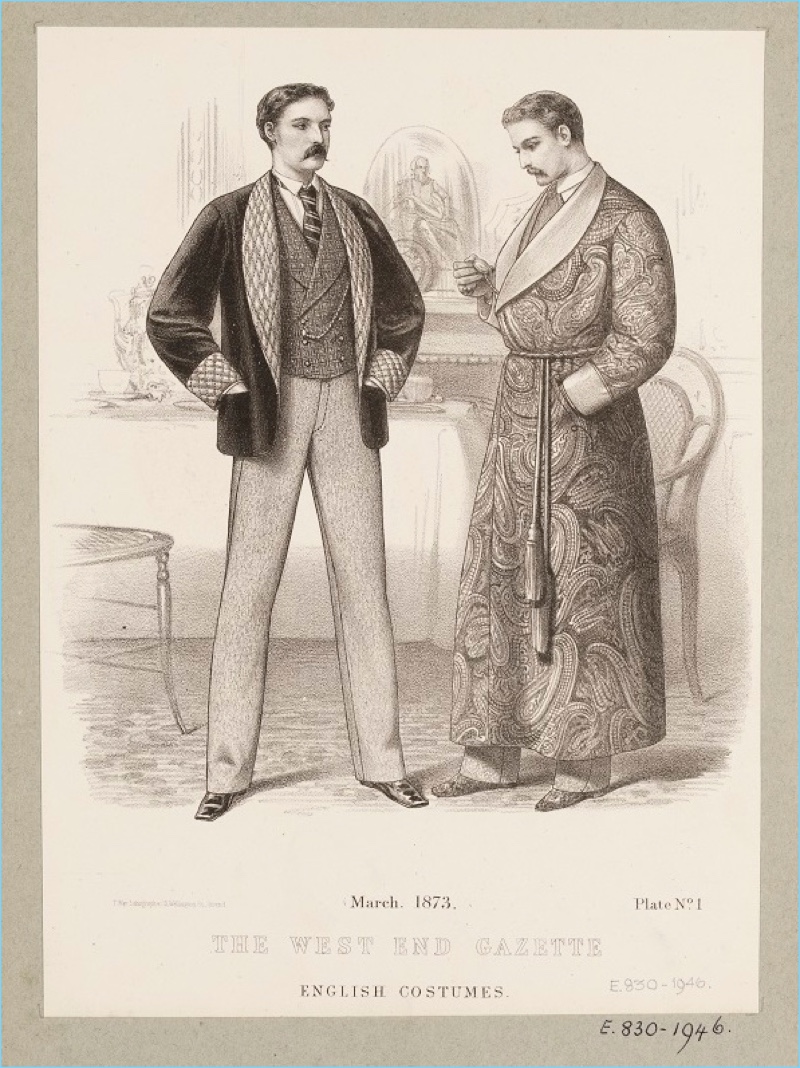 An illustration of 1800s smoking jackets,  © www.thefashionisto.comcontentsmoking-jacket-origin