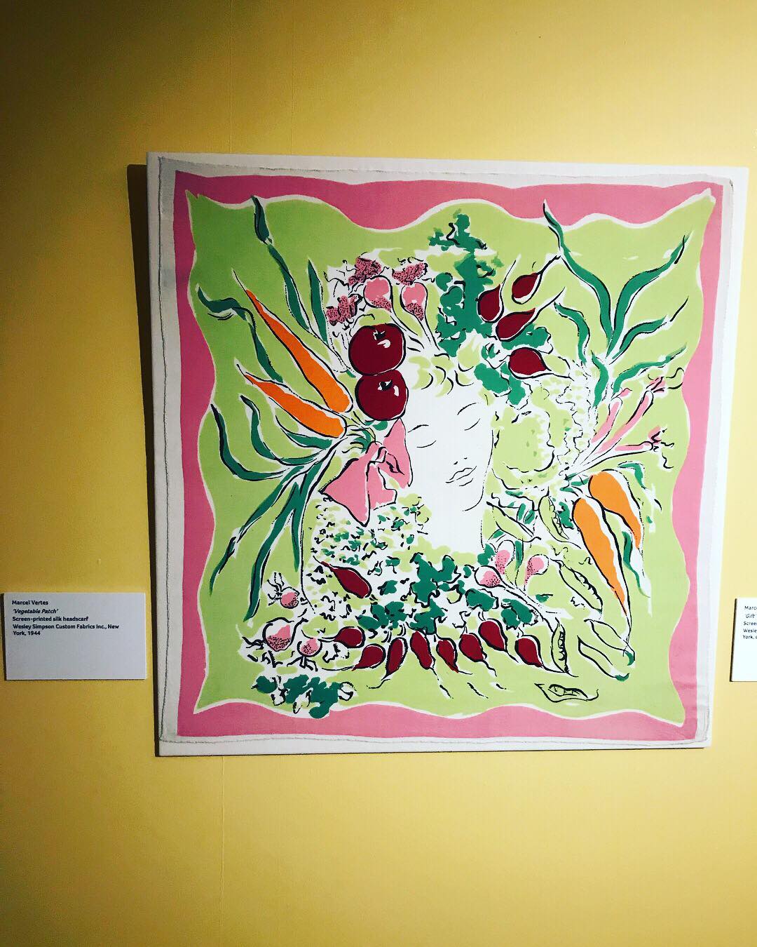 Marcel Vertès silk screen-printed ‘Vegetable Patch’ silk scarf,1944