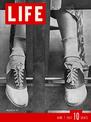 Teenager and Saddle Shoes, cover of Life Magazine, June 7th, 1937. 