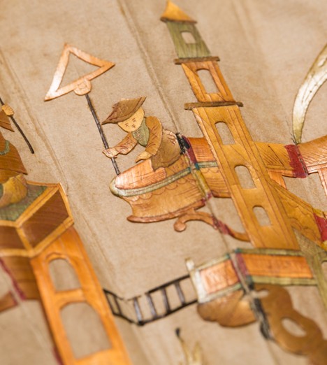 Chinoiserie Straw-work, possibly France, c.1780s. Image courtesy of The Fan Museum.