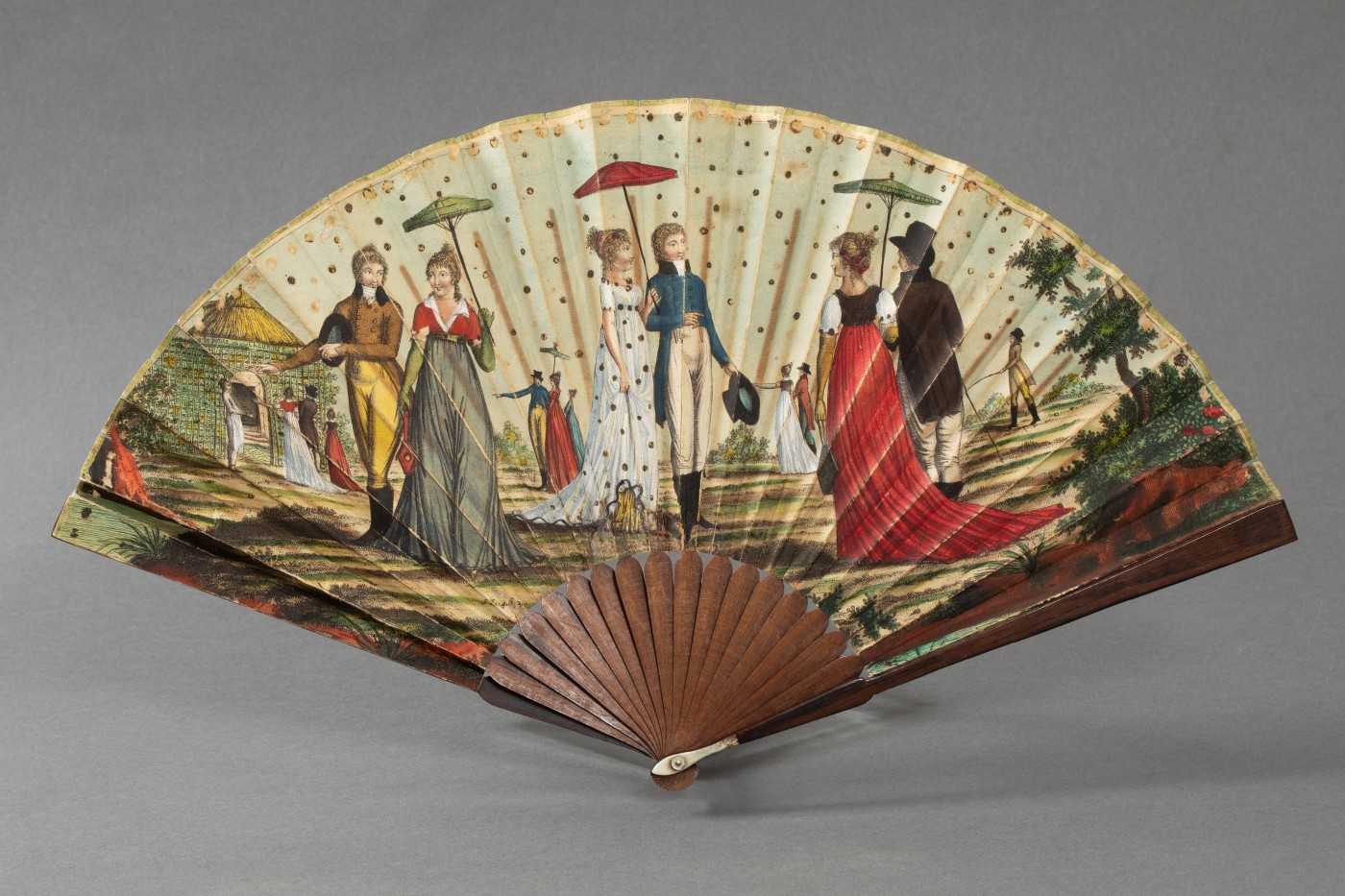 Couples Promenading, France, c.1795. Image courtesy of The Fan Museum.
