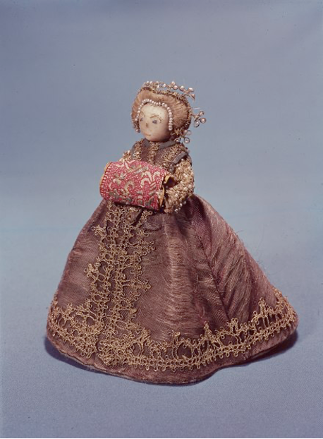 Pandora fashion doll, circa 1600, Swedish, originally owned by Christina of Holstein-Gottorp or Catherine of Sweden, Livrustkammaren. 