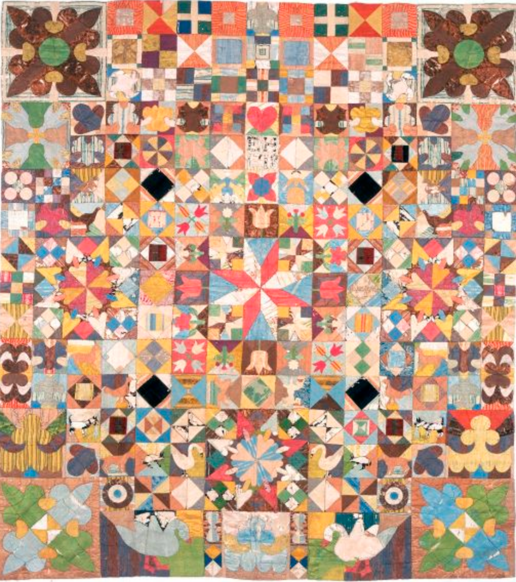 2:'Coverlet', 1718, English, The Quilters’ Guild Collection, York. 