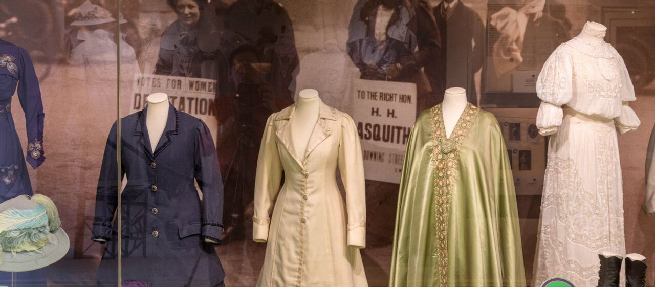 Examples of Suffrage Fashion, ©National Trust/Malcolm Jarvis