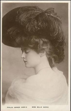 Billie Burke, about 1912. Featured in It is the Hat that Matters Most, C. Nicklas.