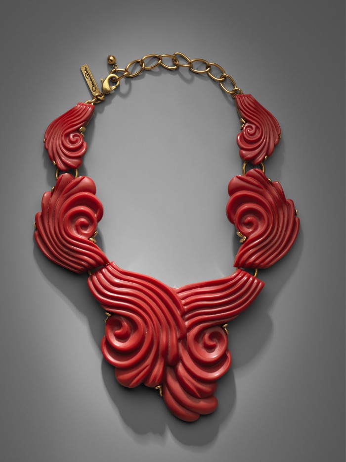 Coral resin necklace, 2000-2010
Oscar de la Renta (American (born in the Dominican Republic), born in 1932)
Metal, resin
Gift of Carole Tanenbaum
Photograph © Museum of Fine Arts, Boston