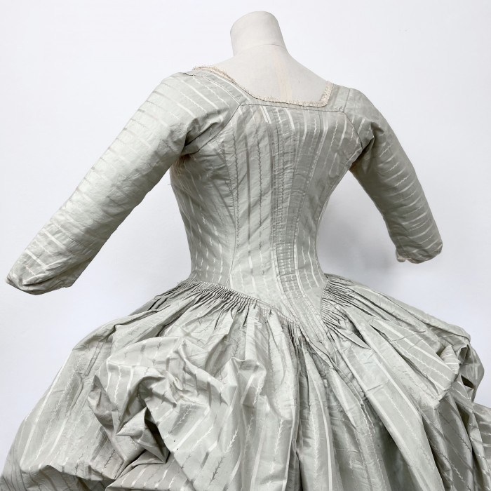 An antique Robe à l'Anglaise dating from the 1780s in Finn Wicks' personal collection.