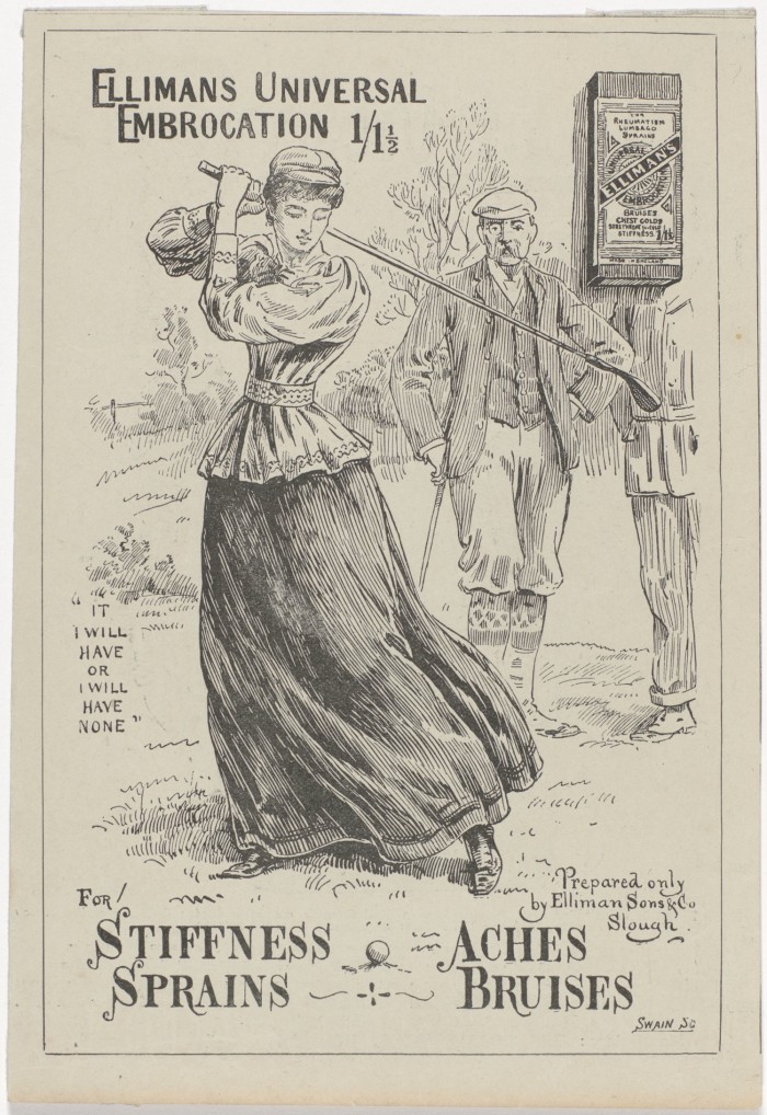 Advertisement, Elliman’s Universal Embrocation. Drawn by Joseph Swain, 1900. Accession
no RP-P-2009-2693 Rijksmuseum, Amsterdam