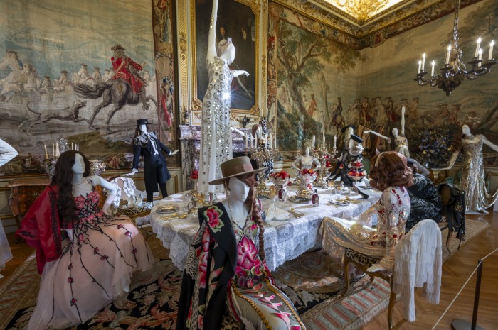 Alice Temperley's 'riotous dinner party' display. © Pete Seaward.