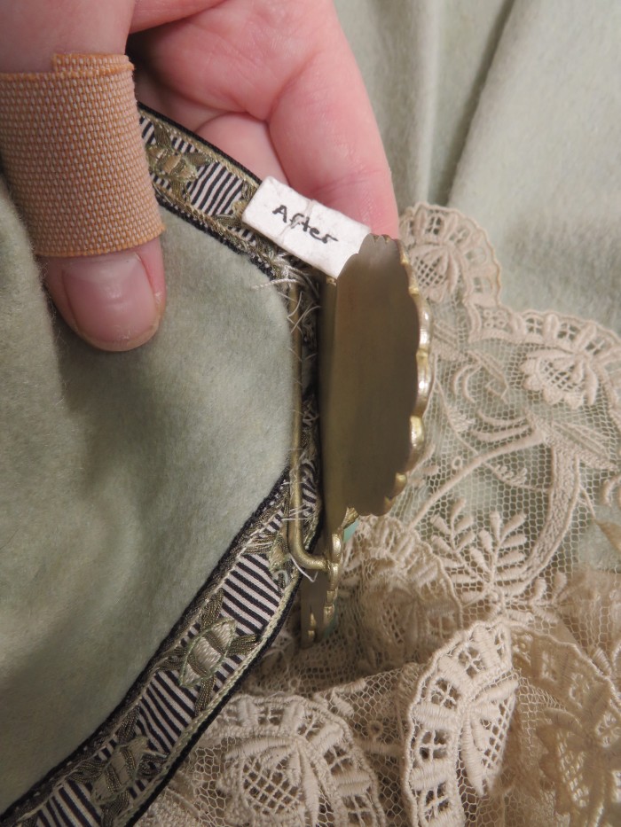 Examples of localised stabilisation of textiles and their details.