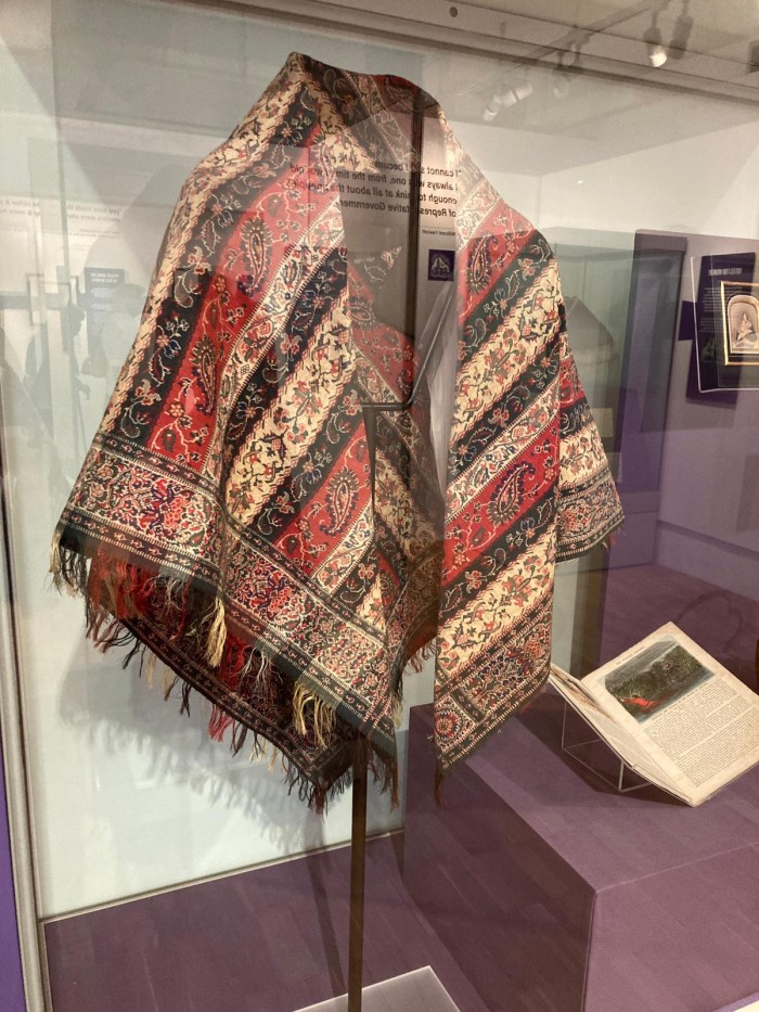 Jemima's shawl on display in The Salisbury Museum