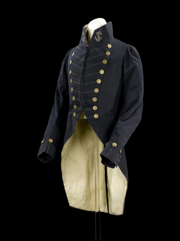 Royal Naval uniform: pattern 1825-32.
Full dress coat of Surgeon James Black (died 1868).