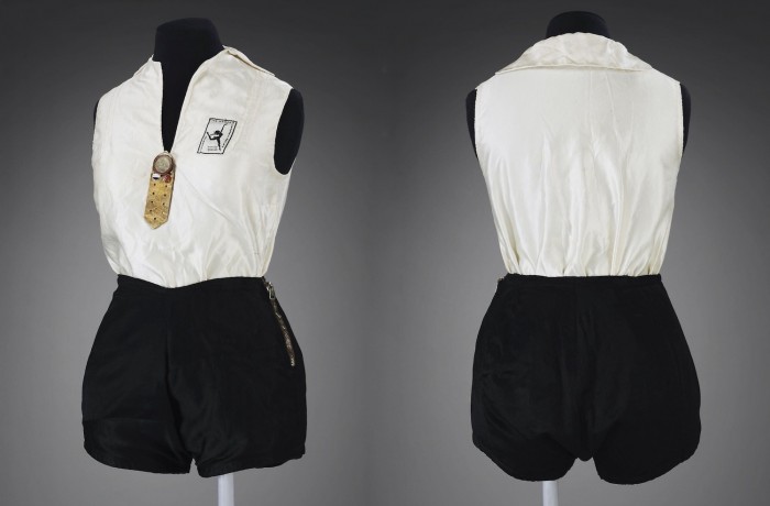 Image 1. Women’s League of Health and Beauty, Gym Set, ca. 1930s., Textiles and Fashion Collection, V&A Museum T.240 to F-1984. Source (https://collections.vam.ac.uk/item/O361723/gym-set-unknown/)