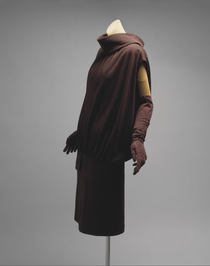 Dress, Cristóbal Balenciaga for House of Balenciaga, French, founded 1937, c. 1957. Brown wool jersey. The Metropolitan Museum of Art, New York. Gift of Muriel Rand, 1964, C.I.64.4.3. 
© The Metropolitan Museum of Art. Image source: Art Resource, NY 