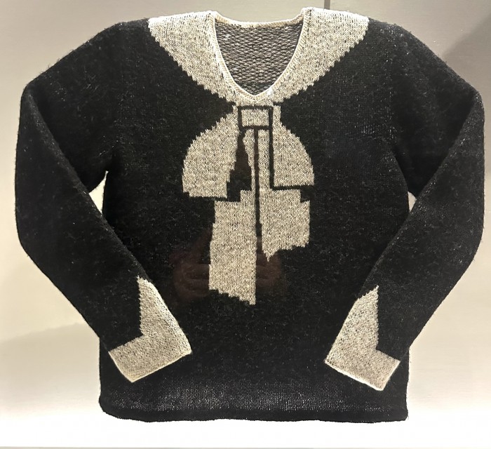 Elsa Schiaparelli -Black Sweater with White Bow Knot ( wool) Designed 1927, Made 1972, Paris.  ©Jane Francis