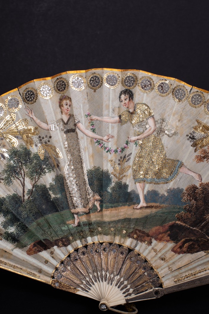Gather Ye Roses, possibly Portugal, c.1810. Image courtesy of The Fan Museum.