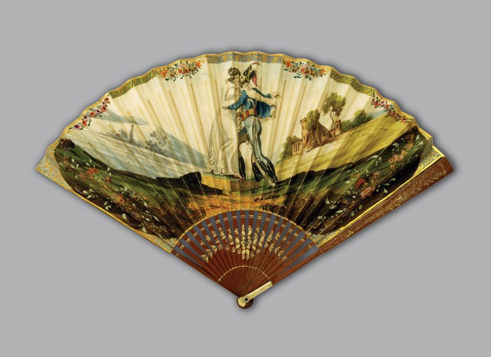 Hussar Kissing, England, c.1810. Image courtesy of The Fan Museum.