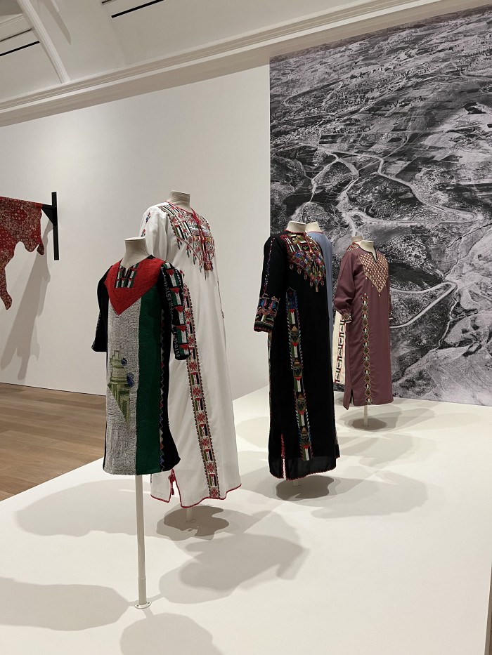 'Intifada dresses' on display at Material Power. 
